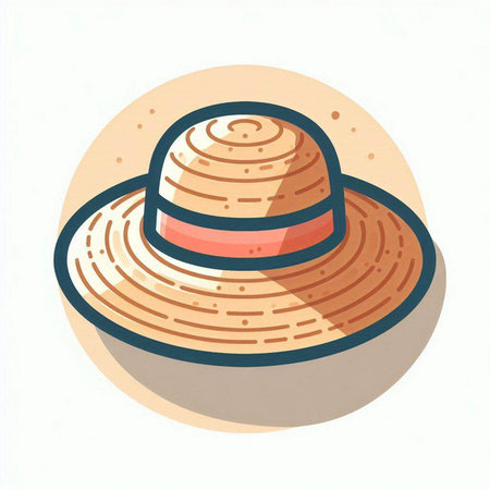 Summer hat icon. Isolated on white background. Vector illustration.のイラスト素材