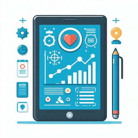 Flat design modern vector illustration concept of business analysis and planning.のイラスト素材