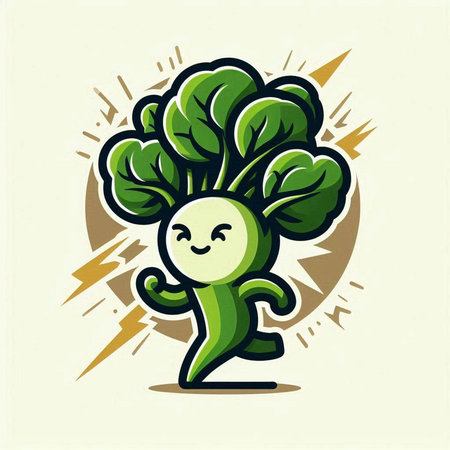 Vegetable cartoon character. Vector illustration of a fresh vegetable.のイラスト素材