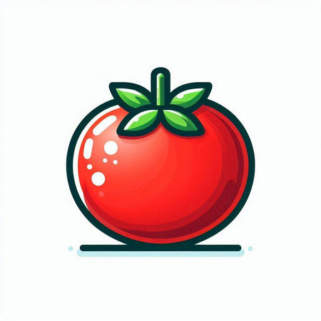 Tomato vector icon. Isolated tomato on a white background.のイラスト素材
