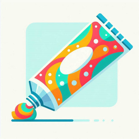 Vector illustration of a tube of toothpaste on a blue background.のイラスト素材