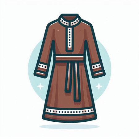 Vintage ethnic clothing. Vector illustration in cartoon style. Isolated on white background.のイラスト素材