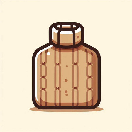 Illustration of a bottle of perfume on a beige background.のイラスト素材