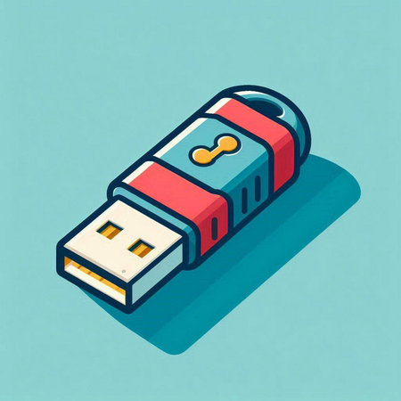 Usb flash drive icon. Flat design style. Vector illustration.のイラスト素材