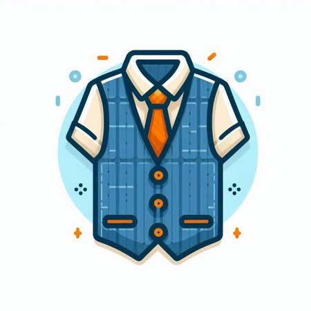 Shirt and tie icon in flat style isolated on white background. Vector illustration.のイラスト素材
