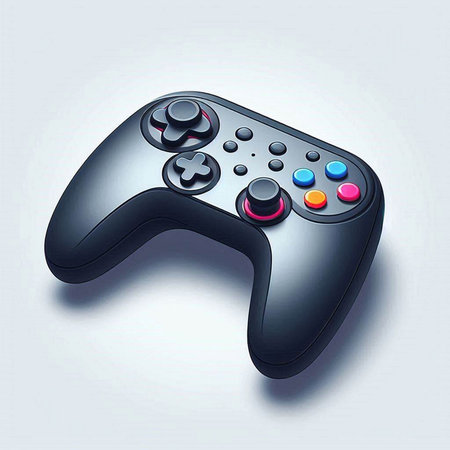 Gamepad on white background. Computer generated 3D photo rendering.のイラスト素材