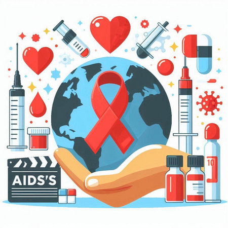 World AIDS Day. Vector illustration in flat style. World AIDS Day.のイラスト素材