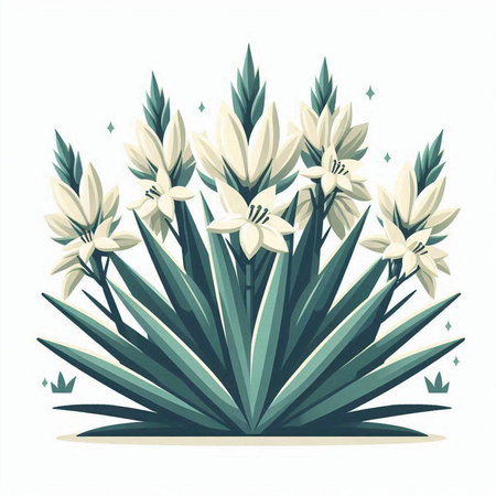 Bouquet of white lilies. Vector illustration on white background.のイラスト素材