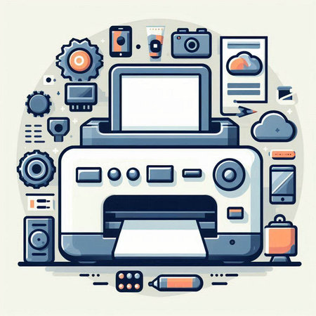 3d rendering of a copier isolated on a white background.のイラスト素材