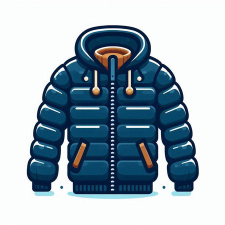 Winter jacket. Isolated on a white background. Vector illustration.のイラスト素材
