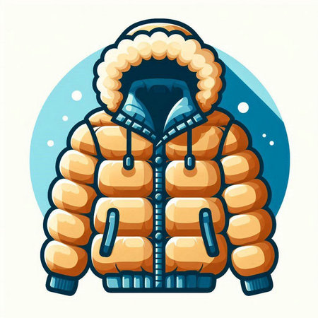 Winter jacket. Vector illustration of winter jacket. Winter jacket icon.のイラスト素材