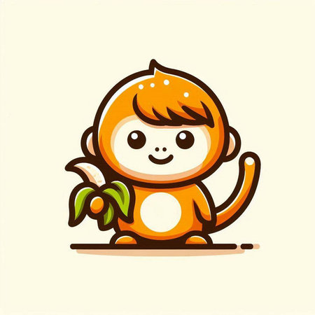 Cute monkey cartoon vector illustration. Cute cartoon monkey vector illustration.のイラスト素材