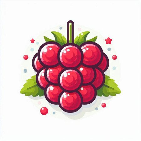 Raspberry icon. Vector illustration. Isolated on white background.のイラスト素材