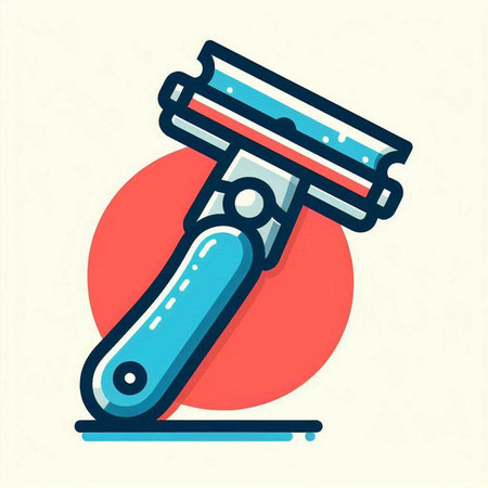 Vector illustration of razor blade in flat line style. Shaving equipment.のイラスト素材