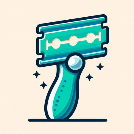 Razor blade icon in flat style. Vector illustration of razor blade.のイラスト素材