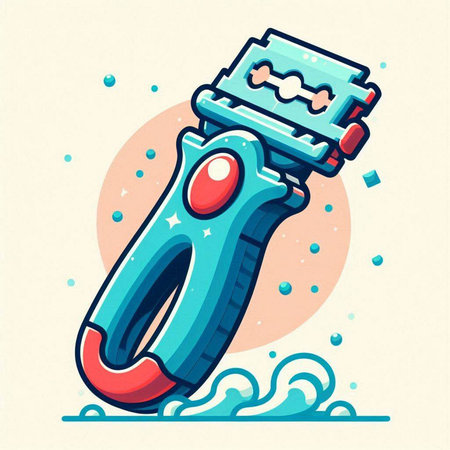 Vector illustration of electric razor blade. Colorful flat style icon.のイラスト素材