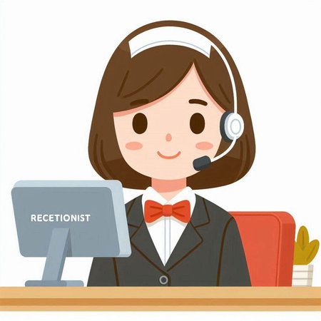 customer service operator in a call center, vector illustration, EPS10のイラスト素材