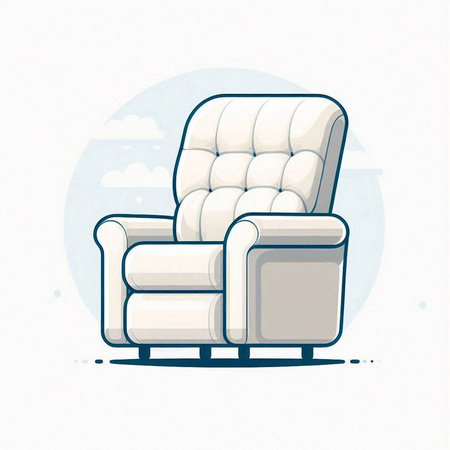 Comfortable armchair in cartoon style on a white background. Vector illustration.のイラスト素材