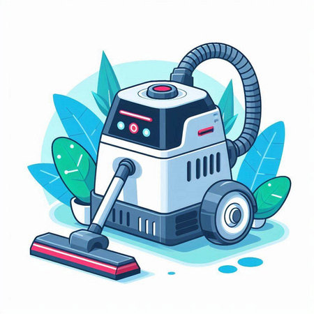 Vacuum cleaner. Vector illustration in cartoon style on a white background.のイラスト素材