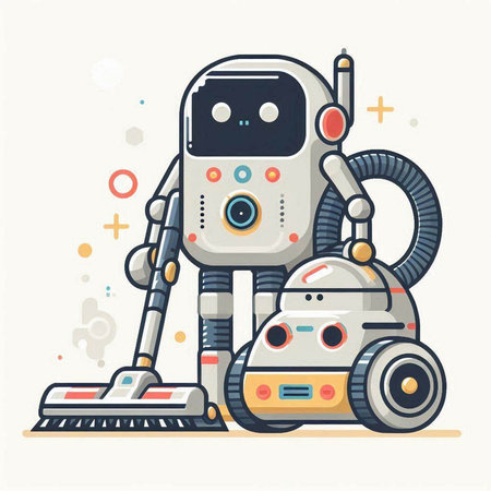 Robot vacuum cleaner. Vector illustration of a robot vacuum cleaner.のイラスト素材