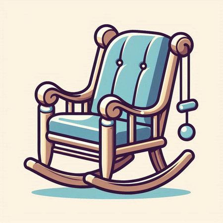 Vector illustration of rocking chair. Isolated on a white background.のイラスト素材