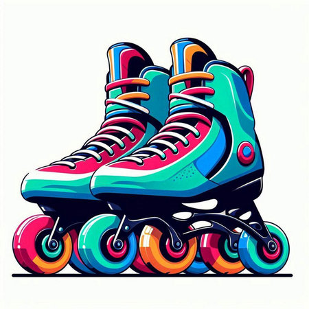 Roller skates isolated on the white background. Vector illustration.のイラスト素材
