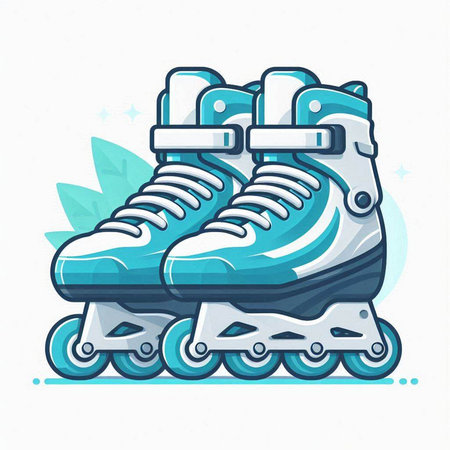 Roller skates icon. Vector illustration of inline skates.のイラスト素材