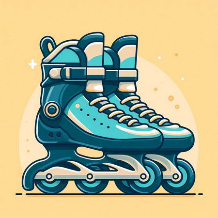 Roller skates. Vector illustration of a roller skates.のイラスト素材