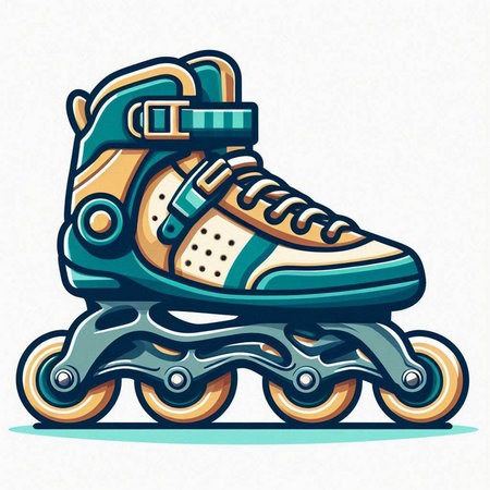 Roller skates isolated on the white background. Vector illustration.のイラスト素材