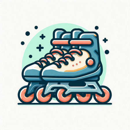 Roller skates icon. Vector illustration isolated on white background.のイラスト素材