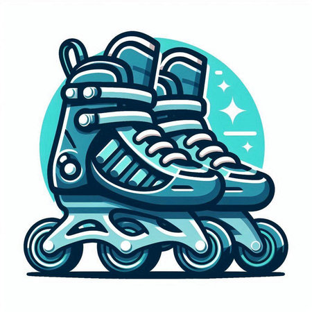 Roller skates. Vector illustration of a roller skates.のイラスト素材
