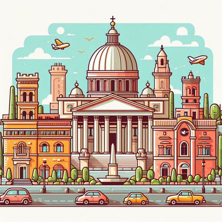 St. Petersburg, Russia. St. Isaac's Cathedral. Vector illustration.のイラスト素材