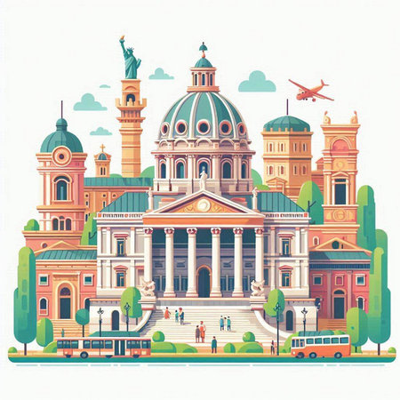 St. Stephen's Basilica, Vienna, Austria. Vector illustration.のイラスト素材