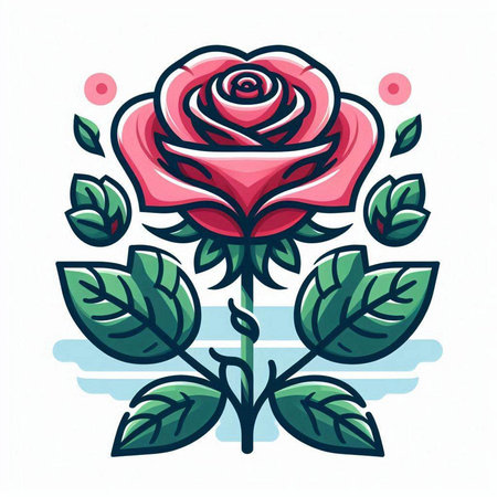 Rose flower. Vector illustration. Isolated on a white background.のイラスト素材