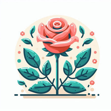 Flower rose vector illustration in flat style. Floral design element.のイラスト素材