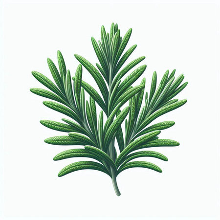 Rosemary twig isolated on a white background. Vector illustration.のイラスト素材