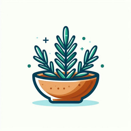 Plant in a pot. Vector illustration in a flat style.のイラスト素材