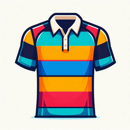 Colored polo shirt on a white background. Vector illustration.のイラスト素材