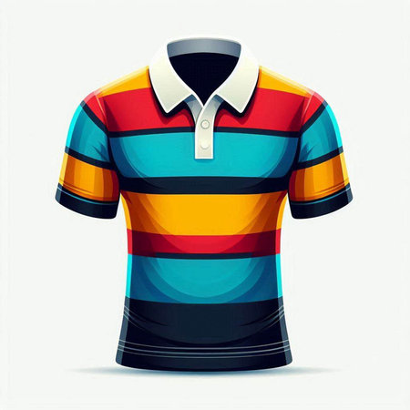 Colored polo shirt on a white background. Vector illustration.のイラスト素材