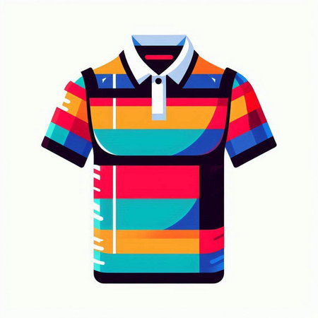 Colorful polo shirt isolated on white background. Vector illustration.のイラスト素材