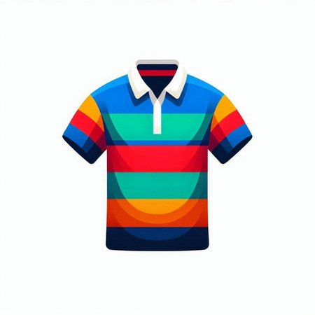 Colorful polo shirt isolated on white background. Vector illustration.のイラスト素材