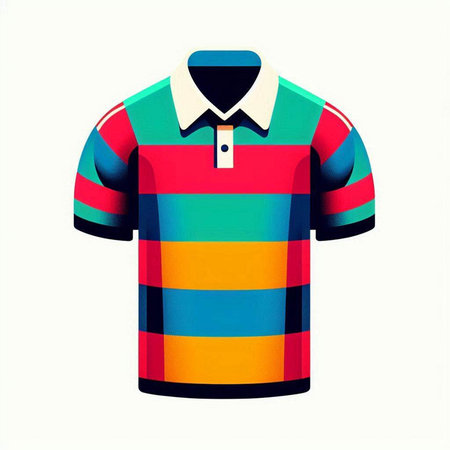Colorful polo shirt isolated on white background. Vector illustration.のイラスト素材