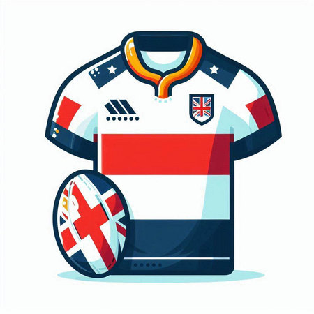 Soccer jersey with the image of the national flag of Denmark.のイラスト素材