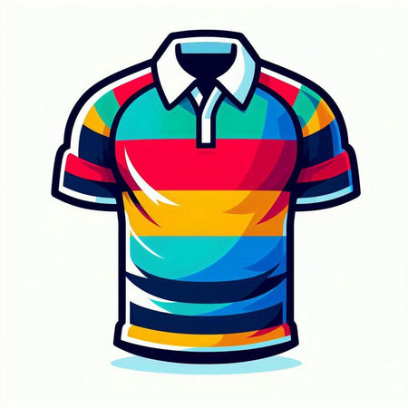Colorful polo shirt isolated on white background. Vector illustration.のイラスト素材