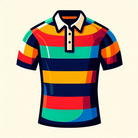 Colorful polo shirt on a white background. Vector illustration.のイラスト素材