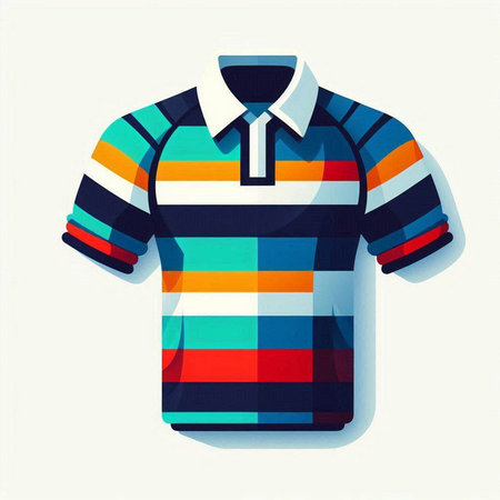 Colorful polo shirt vector illustration, isolated on white background.のイラスト素材