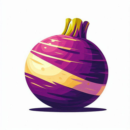 Illustration of a purple radish, isolated on a white backgroundのイラスト素材