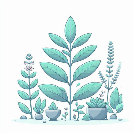 Vector illustration of a green plant in a pot on a white backgroundのイラスト素材