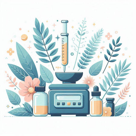Vector illustration of medical equipment. Medical laboratory equipment. Vector illustration.のイラスト素材