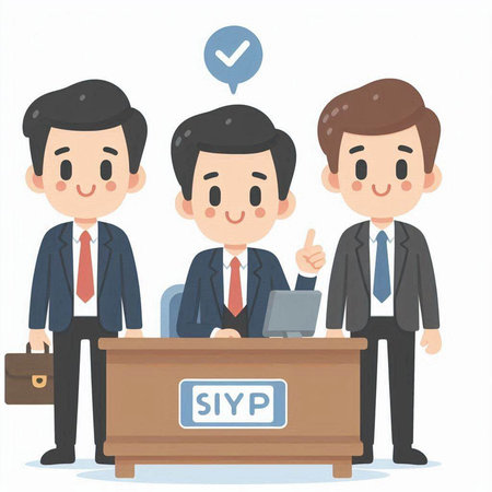 Businessman at the podium.Vector illustration of a businessman at the podium.のイラスト素材